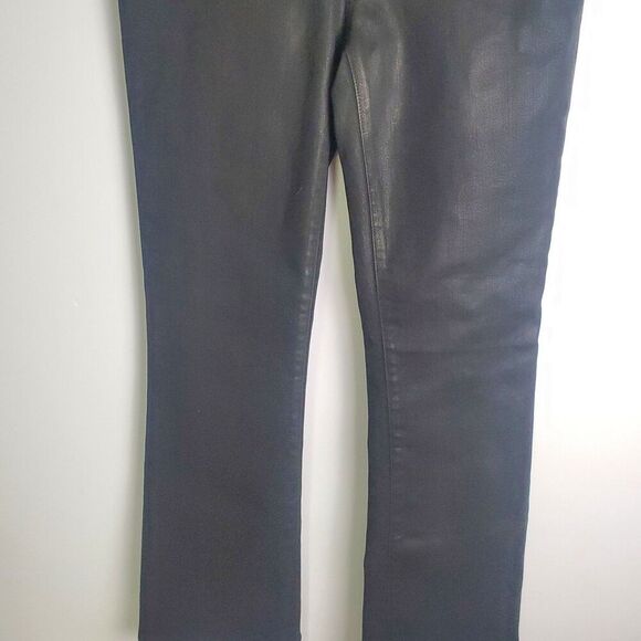 Madewell Coated Pleather Mid Rise Kick Out Pants Size 26 - Picture 4 of 9